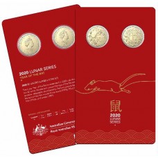 2020 $1 Lunar Rat 2 Coin set