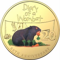 2022 20c Diary of a Wombat Gold Plated Coin and Book Set