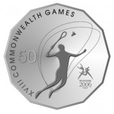 2006 50c Commonwealth Games -  Badminton Unc