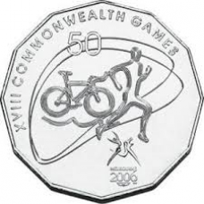 2006 50c Commonwealth Games - Triathlon Unc