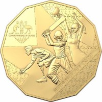 2022 50c Commonwealth Games Gold Plated