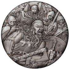 2018 $2 Warfare - Vikings Antique Silver Coin