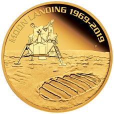 2019 $100 Moon Landing Gold High Relief Proof