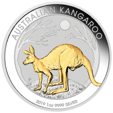 2019 $1 Kangaroo Gilded Silver Coin