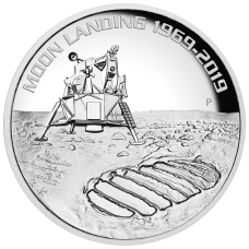 2019 $8 Moon Landing Silver High Relief Proof