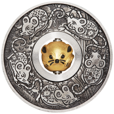 2020 $1 Rat Antique Rotating Silver Coin