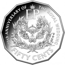 2017 50c 70th Royal Wedding Anniversary Silver Proof