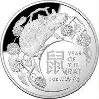 2020 $5 Lunar Rat Domed Silver Proof