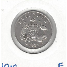 1918 Sixpence F