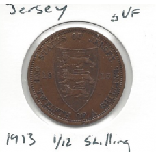 1913 Jersey 1/12 Shilling gVF