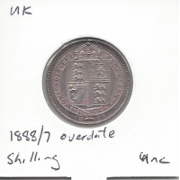 Great Britain 1888/7 Overdate Shilling Unc