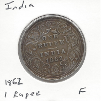 India 1862 1 Rupee Fine