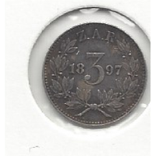 South Africa 1897 Threepence EF